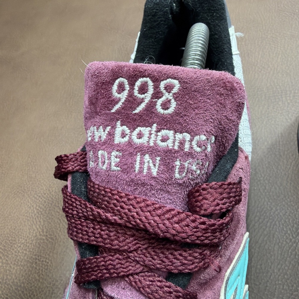 New Balance 998 Made in USA Mens Sz 10.5 Sneakers Shoes RARE BURGUNDY COLORWAY! - Picture 3 of 11